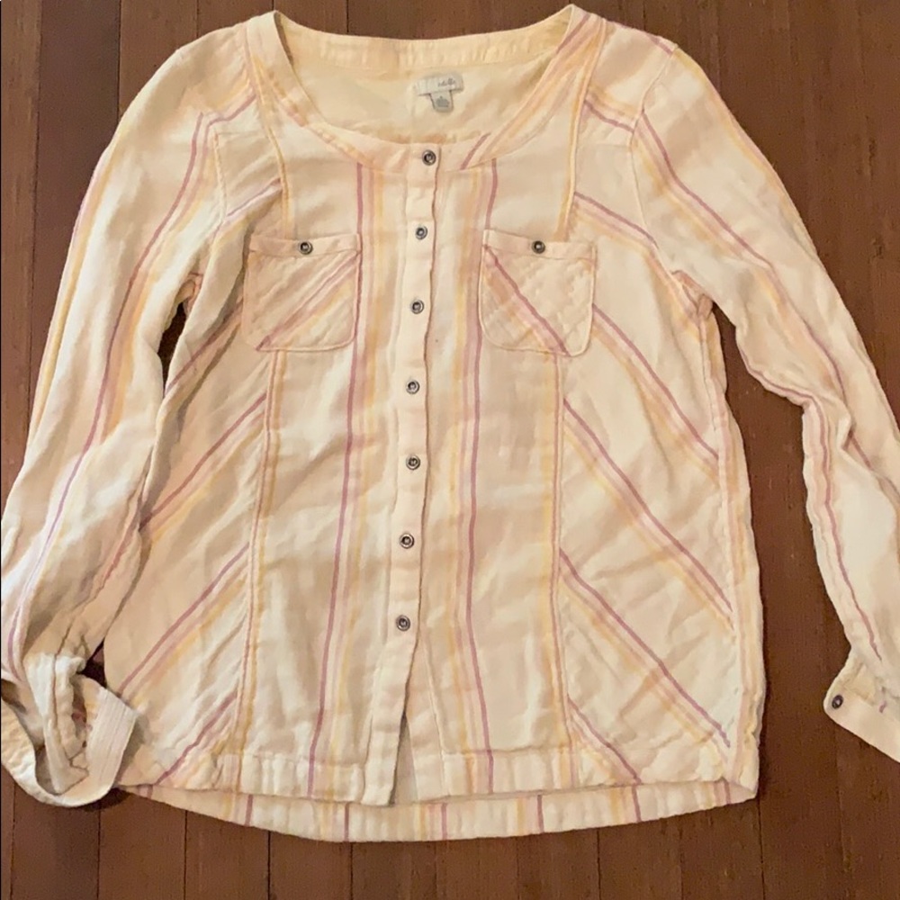 Cream top from Anthropologie